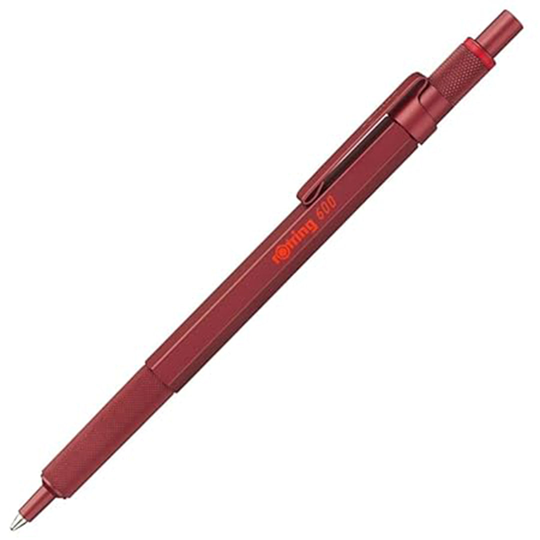 Rotring | 600 Series | Red 1.0mm Ball Pen | Metal Body | Non-Slip | Metal Knurled Grip Rotring